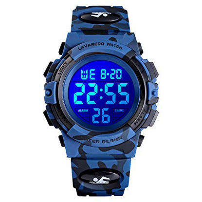 Picture of Kids Watch,Boys Watch for 6-15 Year Old Boys,Digital Sport Outdoor Multifunctional Chronograph LED 50 M Waterproof Alarm Calendar Analog Watch for Children with Silicone Band