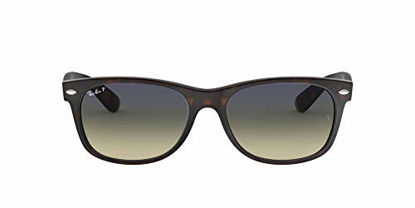 Picture of Ray-Ban unisex adult Rb2132 New Wayfarer Polarized Sunglasses, Matte Havana/Polarized Green Gradient, 55 mm US