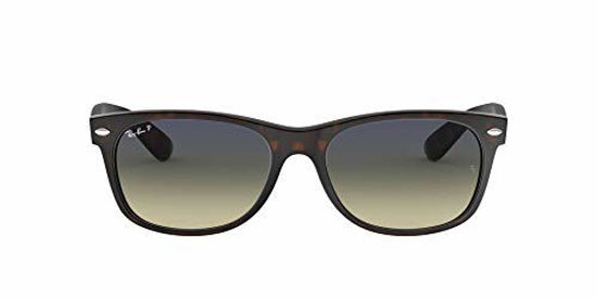 Picture of Ray-Ban unisex adult Rb2132 New Wayfarer Polarized Sunglasses, Matte Havana/Polarized Green Gradient, 55 mm US
