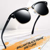Picture of Joopin Polarized Semi Rimless Sunglasses Women Men Sun Glasses UV Protection (Gloss Black+Matte Black)