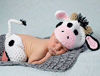 Picture of Newborn Baby Photo Prop Boy Girl Photo Shoot Outfits Crochet Knitted Clothes Cows Hat Shorts Set Photography Shoot