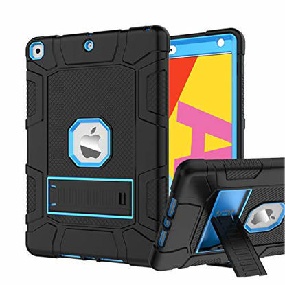Picture of Rantice Case for iPad 7th/8th Generation, iPad 10.2 Case, Hybrid Shockproof Rugged Drop Protection Cover Built with Kickstand for iPad 10.2 Inch 7th/8th Generation 2019/2020 Release (Black+Blue)
