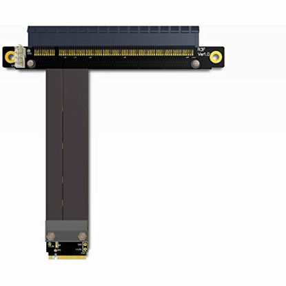 Picture of ADT-Link PCI-E 3.0 Riser Card 32G/BPS M.2 NGFF NVMe to PCIe X16 Extension Cable SATA Power Cable Support M.2 PCIE X4 Full Speed Channel for BTC Mining M2 2230 2242 2260 2280 (R43SF 25CM)