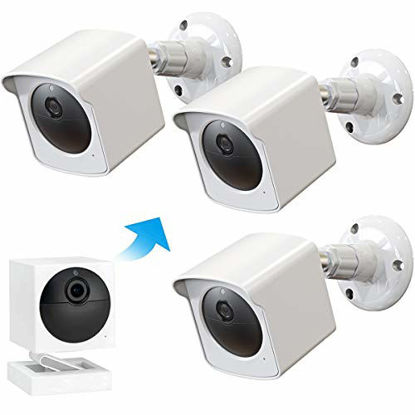 Picture of PEF Mount for All-New Wyze Cam Outdoor, Weatherproof Protective Cover and 360 Degree Adjustable Wall Mount for Wyze Camera Outdoor Indoor Wire-Free Smart Home Camera System (White, 3 Pack)