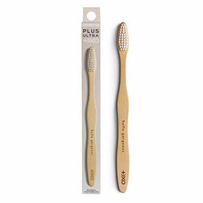 Picture of PLUS ULTRA Bamboo Toothbrush | Hello Gorgeous Etched on Toothbrush Handle | Eco-Friendly and Biodegradable Toothbrush Handle with Dentist Designed Bristles| BPA Free Soft Toothbrush