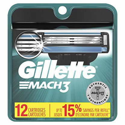 Picture of Gillette Mach3 Mens Razor Blade Refills, 12 Count