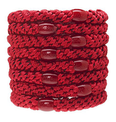 Picture of L. Erickson Grab & Go Ponytail Holders, Red, Set of Eight - Exceptionally Secure with Gentle Hold