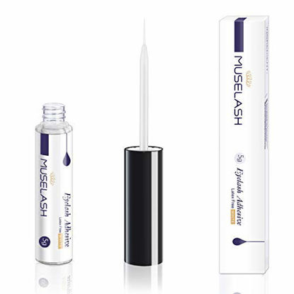 Picture of MUSELASH Latex Free False Eyelashes Glue Super Hold Clear Waterproof Strip Lashes Glue Hold Adhesives 5g 0.175oz Mink Lashes