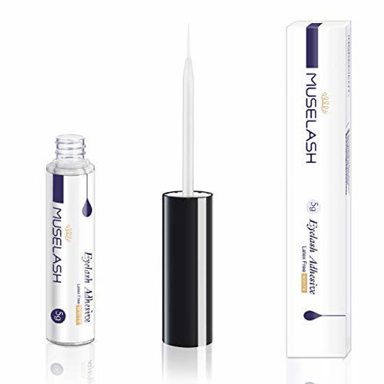 Picture of MUSELASH Latex Free False Eyelashes Glue Super Hold Clear Waterproof Strip Lashes Glue Hold Adhesives 5g 0.175oz Mink Lashes
