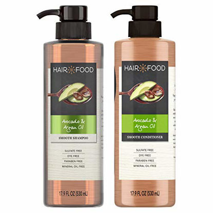 Picture of Hair Food, Sulfate Free Shampoo and Conditioner, with Argan Oil and Avocado, 17.9 Oz, Dual Pack