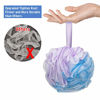 Picture of DadyMart Bath Shower Loofah Sponge 60g Bath Mesh Pouf Shower Ball Body Scrubber Exfoliating Bath Sponge for Women and Men, Set of 4, Flower Color