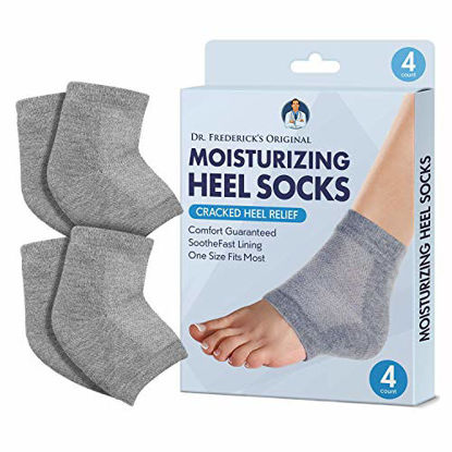 Picture of Dr. Frederick's Original Moisturizing Heel Socks for Cracked Heel Treatment - 2 Pairs - Stop Cracked Heels in Their Tracks