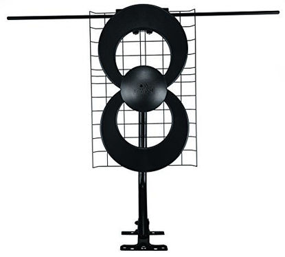 Picture of Antennas Direct ClearStream 2V TV Antenna, 60+ Mile Range, UHF/VHF, Multi-directional, Indoor, Attic, Outdoor, Mast w/Pivoting Base/Hardware/ Adjustable Clamp, Sealing Pads, 4K Ready, Black - C2-V-CJM