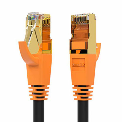 Picture of Network Cable, Shielded Ethernet Cable, Cat8 3ft Cable, Gold Plated RJ45 Connectors, 26AWG Cat8 Network Cable, Weatherproof 40Gbps 2000Mhz S/FTP LAN Cables for Gaming, Xbox, Modem, Router, PC