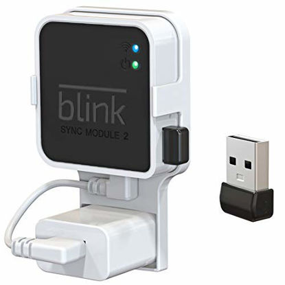 Picture of 64GB USB Flash Drive and Outlet Mount for Blink Sync Module 2, Save Space and Easy Move Mount Bracket Holder for Blink Outdoor Blink Indoor Security Camera System, Without Messy Wires or Screws