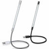 Picture of Mudder 2 Pieces USB LED Reading Lamps USB Flexible Stick Dimmable LED Lamp Touch Switch Gooseneck USB Light for Laptop Book Computer Bed, Black and Silver