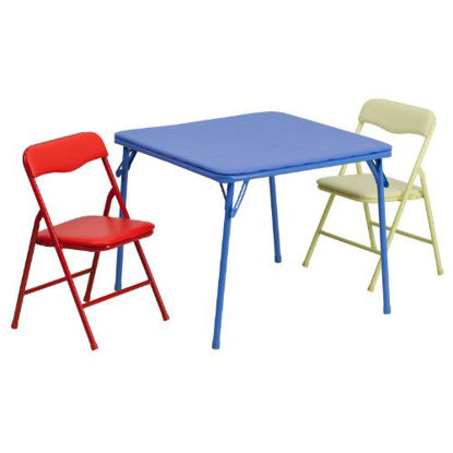 Picture of Flash Furniture Kids Colorful 3 Piece Folding Table and Chair Set
