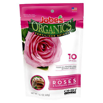 Picture of Jobe's Organics Rose & Flower Fertilizer Spikes, 10 Spikes