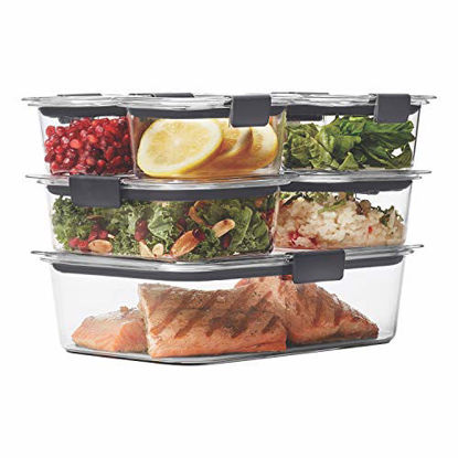 Picture of Rubbermaid Brilliance Leak-Proof Food Storage Containers with Airtight Lids, Set of 7 (14 Pieces Total) | BPA-Free & Stain Resistant