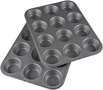 Picture of Amazon Basics Nonstick Muffin Pan, 12 cups - Set of 2