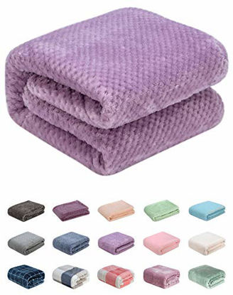 Picture of Fuzzy Throw Blanket, Plush Fleece Blankets for Adults, Toddler, Boys and Girls, Warm Soft Blankets and Throws for Bed, Couch, Sofa, Travel and Outdoor, Camping (Throw(50"x70"), L-Lavender)