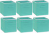Picture of 6 Pack - SimpleHouseware Foldable Cloth Storage Cube Basket Bins Organizer, Turquoise (11" H x 10.75" W x 10.75" D)