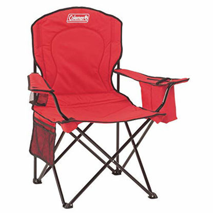 Picture of Coleman Portable Quad Camping Chair with Cooler , Red, 37" x 24" x 40.5"