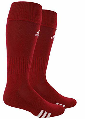 Picture of adidas Unisex Rivalry Soccer OTC Socks (2-Pair), University Red/ White, Medium