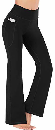Picture of Heathyoga Women Bootcut High Waist Yoga Pants with Pockets, Black, X-Large