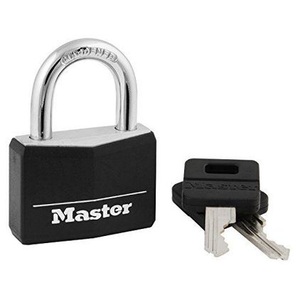 Picture of Master Lock 141D Covered Aluminum Keyed Padlock, 1 Pack, Black