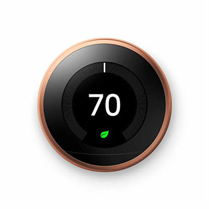 Picture of Google Nest Learning Thermostat - Programmable Smart Thermostat for Home - 3rd Generation Nest Thermostat - Works with Alexa - Copper