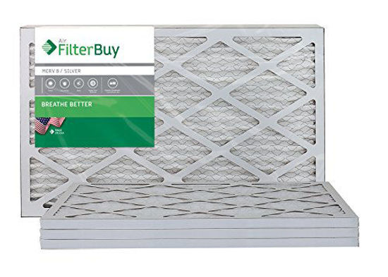 Picture of FilterBuy 16x25x1, Pleated HVAC AC Furnace Air Filter, MERV 8, AFB Silver, 4-Pack