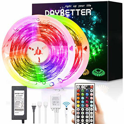 Picture of Led Strip Lights Waterproof, DAYBETTER 32.8ft LED Tape Lights Color Changing LEDs Light Strips Kit with 44 Keys Ir Remote Controller and 12v Power Supply for Indoor Outdoor Use