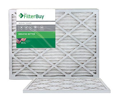 Picture of FilterBuy 18x36x1 MERV 8 Pleated AC Furnace Air Filter, (Pack of 2 Filters), 18x36x1 - Silver