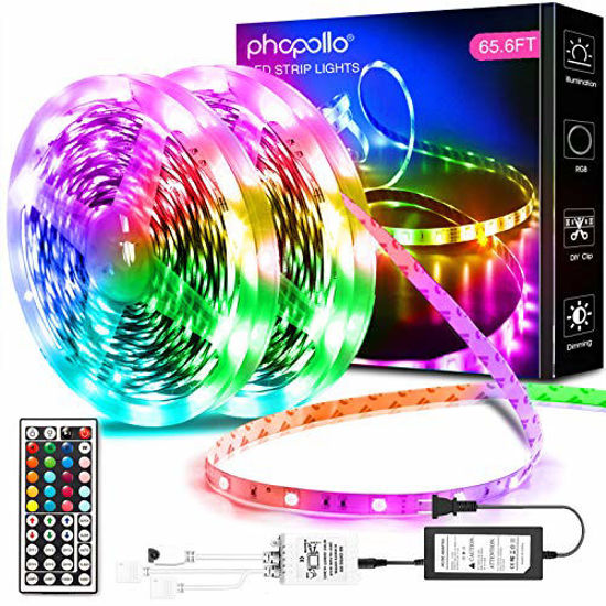 Phopollo led strip discount lights remote