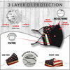 Picture of Washable Face Mask with Adjustable Ear Loops & Nose Wire - 3 Layers, Made in USA (Rust American Flag)