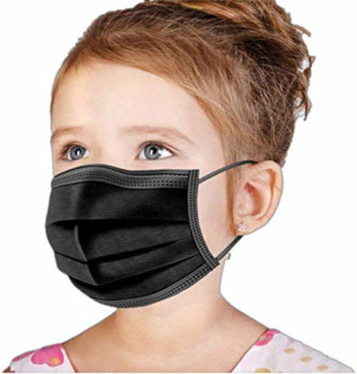 Picture of [100 PCS] DR.'S CLEAN Kids Black Face Mask - Breathable, Premium Designed Kids Mask with Longer Earloops & Adjustable Metal Nose Strip, Disposable Face Mask for Indoor and Outdoor Use
