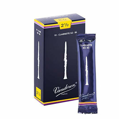 Picture of Vandoren CR1025 Bb Clarinet Traditional Reeds Strength 2.5; Box of 10