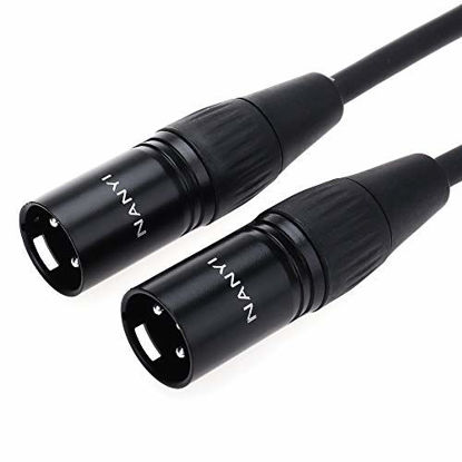Picture of NANYI Microphone Cable XLR to XLR Patch Cables, 3-Pin XLR Male to Male mic Cable DMX Cable Patch Cords with Oxygen-Free Copper, 10Feet