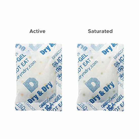 thumbnail image 2 of Dry & Dry 200 Packets Orange Indicating Silica Gel - 1 Gram Food Safe Desiccant For Moisture 2 of 13
