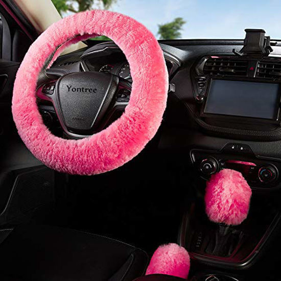GetUSCart Yontree Fashion Fluffy Steering Wheel Covers for Women/Girls