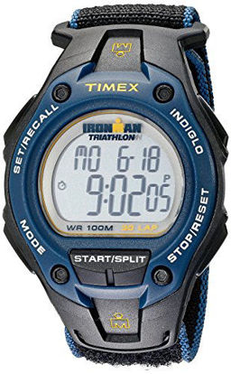 Picture of Timex Men's T5K413 Ironman Classic 30 Oversized Black/Blue/Yellow Fast Velcro watch