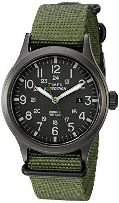 Picture of Timex Men's TW4B04700 Expedition Scout 40 Green Nylon Slip-Thru Strap Watch