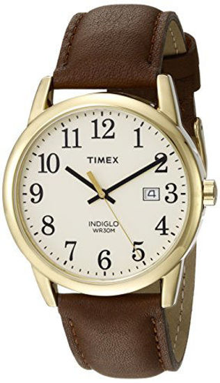 Picture of Timex Men's TW2P75800 Easy Reader 38mm Brown/Gold-Tone/Cream Leather Strap Watch