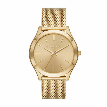 Picture of Michael Kors Men's Slim Runway Quartz Stainless-Steel Strap, Gold, 21.9 Casual Watch (Model: MK8625)