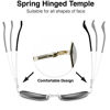 Picture of The Fresh Minimalist Small Rectangular Sunglasses Clear Eyewear Spring Hinge - Gift Box Package (301-Gold, Gradient Brown, 57)