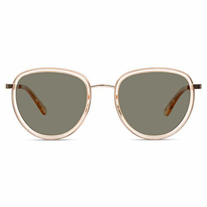Picture of Cristopher Cloos - Gouverneur Champagne - Aviator Polarized Sunglasses for Men & Women with Case - Trendy Sun UV Protection Glasses - Unisex