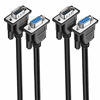 Picture of EVISWIY DB9 Cable Male to Female Extension Straight Through 3M 10 Foot 9 Pin Serial RS232 Cable M/F Black 2 Pack