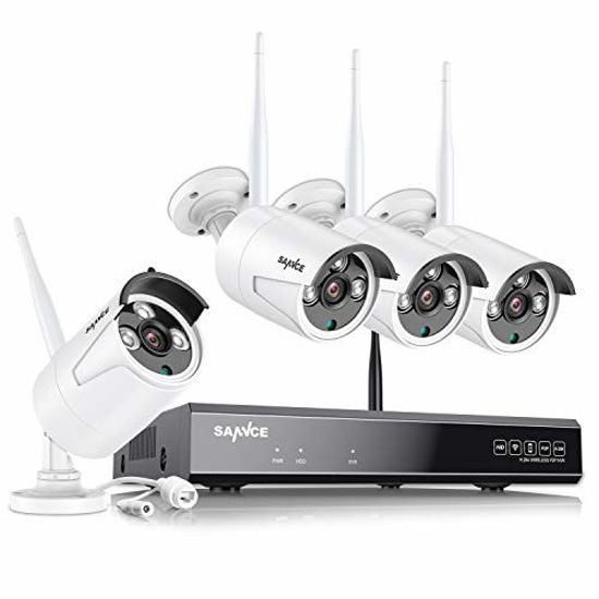 Picture of 8CH ExpandableSANNCE Wireless Security Camera System 8CH H.264+ 1080P Home NVR w/ 4Pcs 2MP Outdoor Enhanced Signal WiFi Surveillance Cam, Weatherproof, P2P, MotionAlert and Screenshot,NO Hard Drive