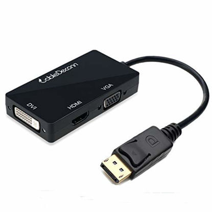 Picture of CABLEDECONN Multi-Function Displayport Dp to HDMI/DVI/VGA Male to Female 3-in-1 Adapter Converter Cable